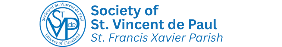Logo for the St. Vincent de Paul Society part of St. Francis Xavier Parish